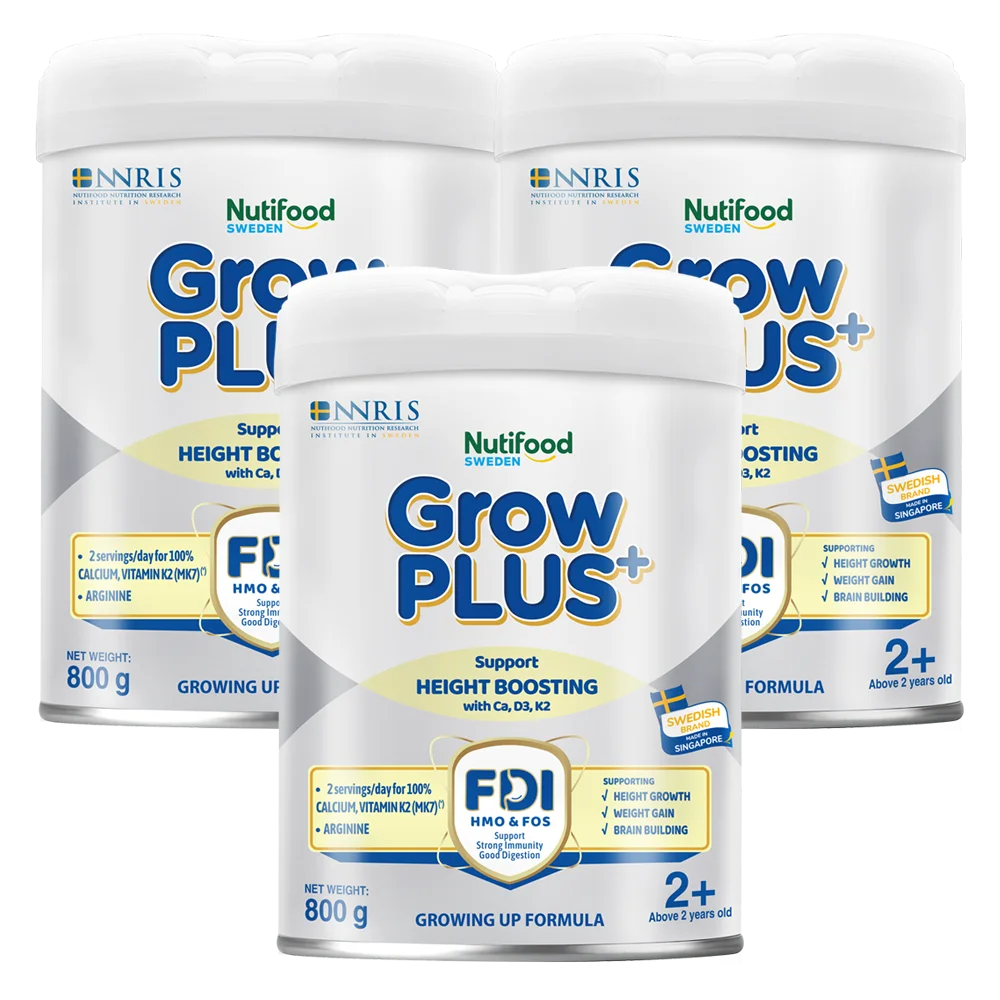 Combo 3 Sản phẩm dinh dưỡng công thức GrowPLUS+ 2+ (Bạc), 800g (trên 2 tuổi)