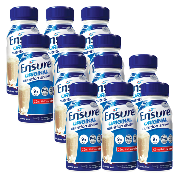 Combo 2 Thực phẩm dinh dưỡng y học Ensure dạng lỏng hương vani 237ML - Lốc 6 chai