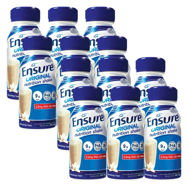 Combo 2 Thực phẩm dinh dưỡng y học Ensure dạng lỏng hương vani 237ML - Lốc 6 chai