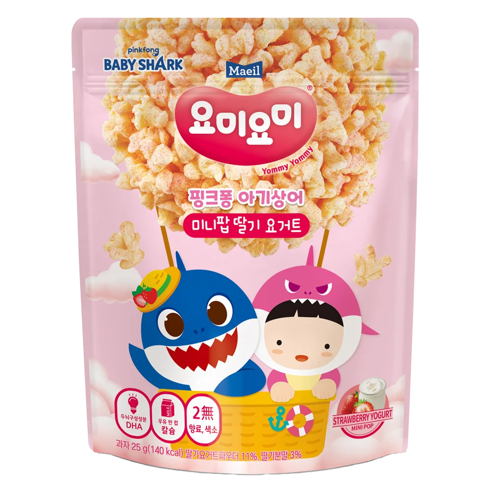 Combo 2 Thực Phẩm Bổ Sung Bánh Bỏng Bổ Sung Dha Yommy Maeil Vị Sữa Chua Dâu Tây