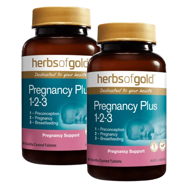 Combo 2 Vitamin tổng hợp cho mẹ bầu và mẹ cho con bú Herbs of Gold Pregnancy Plus 1-2-3