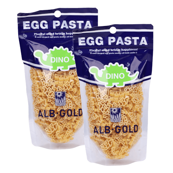 Combo 2 Mì nui trứng Egg Pasta hình khủng long 90g