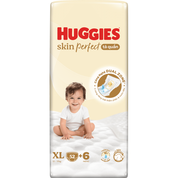 Tã quần Huggies SkinPerfect Pants (XL, 12-17kg, 52+6 miếng) (giao bao bì ngẫu nhiên)