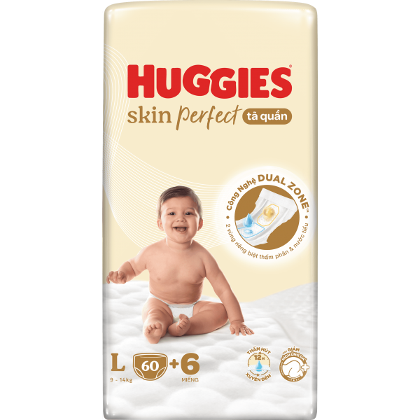 Tã quần Huggies SkinPerfect Pants (L, 9-14kg, 60+6 miếng)