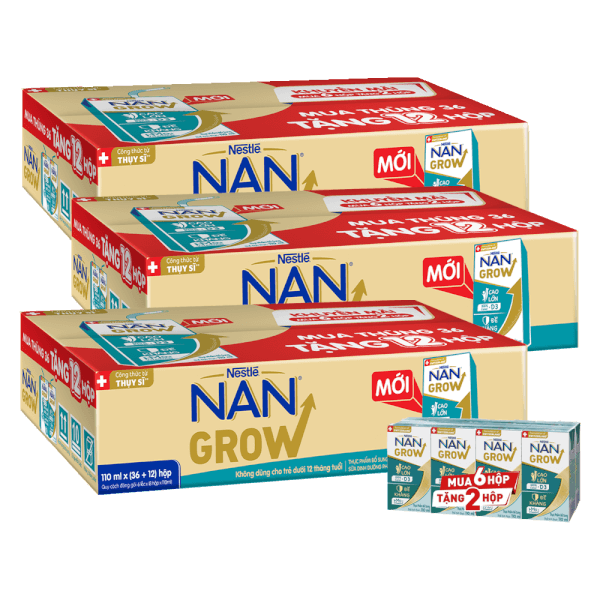 Combo 3 thùng thực phẩm bổ sung Nestlé NANGROW 6 (8x110ml) Mua 6 tặng 2