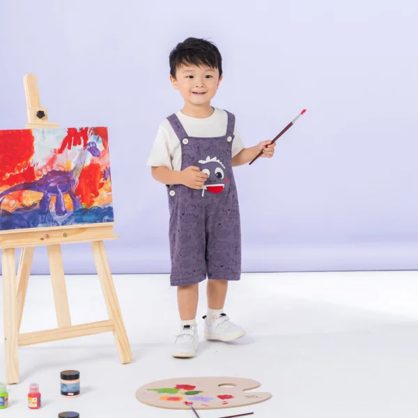 Bộ yếm bé trai ngắn Dino Animo HN0524001 (9M-4Y,Kem phối tím)