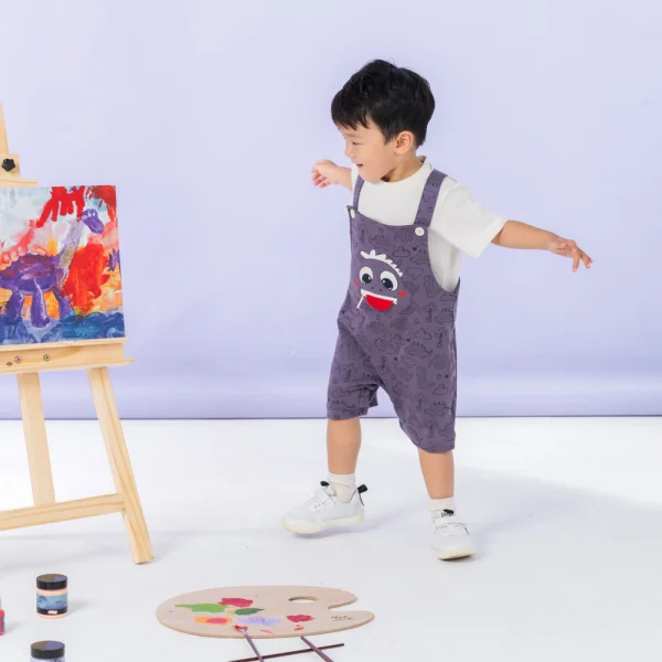 Bộ yếm bé trai ngắn Dino Animo HN0524001 (9M-4Y,Kem phối tím)