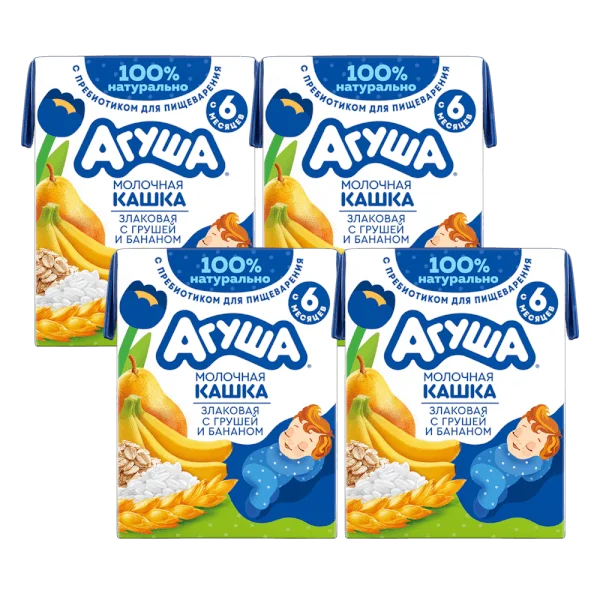 Combo 4 Sữa Đêm Ngũ Cốc Vị Lê Và Chuối Agusha 200ml