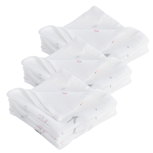 Combo 3 Khăn gạc sợi tre in hình Thỏ con Animo HM9X (25x25cm,5 cái)