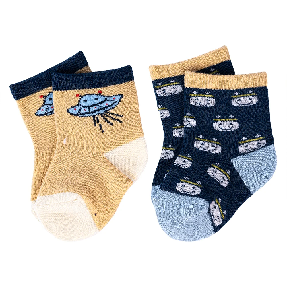 Set 2 đôi vớ sợi tre bé trai Animo XVV0524006 (0-6M,Nhiều màu)