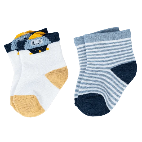 Set 2 đôi vớ sợi tre bé trai Animo XVV0524006 (0-6M,Nhiều màu)