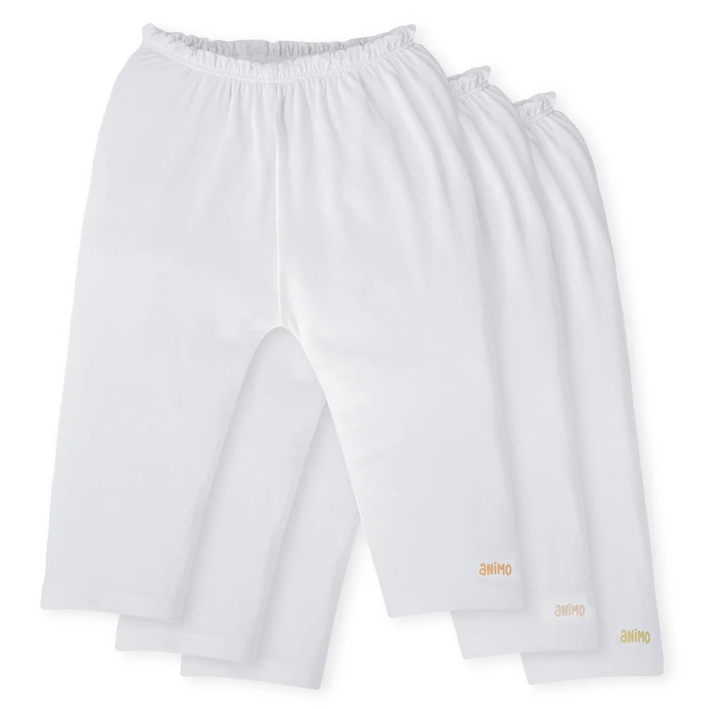 Set 3 quần sơ sinh dài Animo Easy HN0524016 (NB-9M,Trắng)