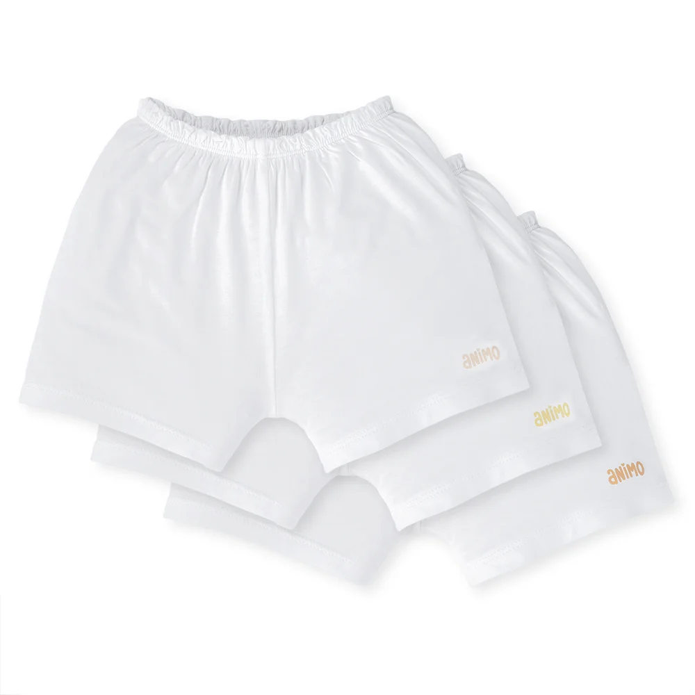 Combo 2 Set 3 quần sơ sinh ngắn Animo Easy HN0524015 (0-3M,Trắng)