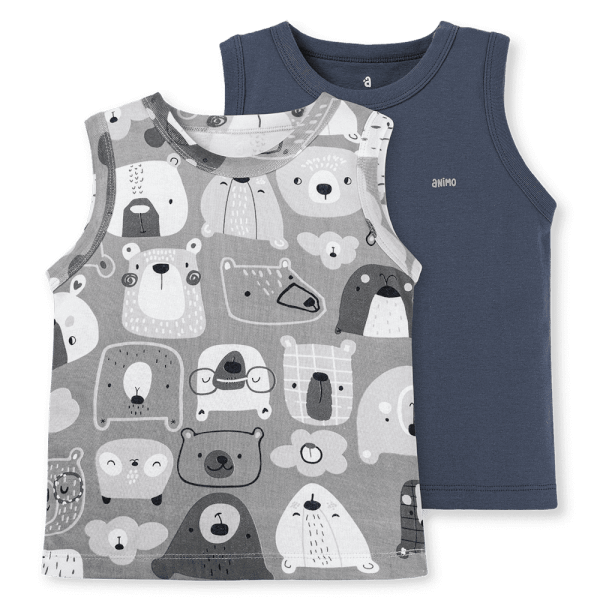 Set 2 áo bé trai sát nách Animo Easy HN0724007 (1-4Y,Nhiều màu)