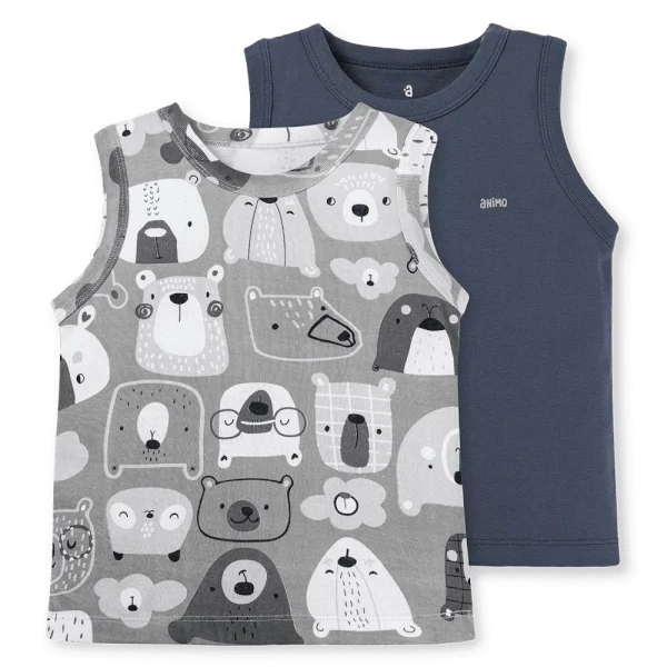 Set 2 áo bé trai sát nách Animo Easy HN0724007 (1-4Y,Nhiều màu)