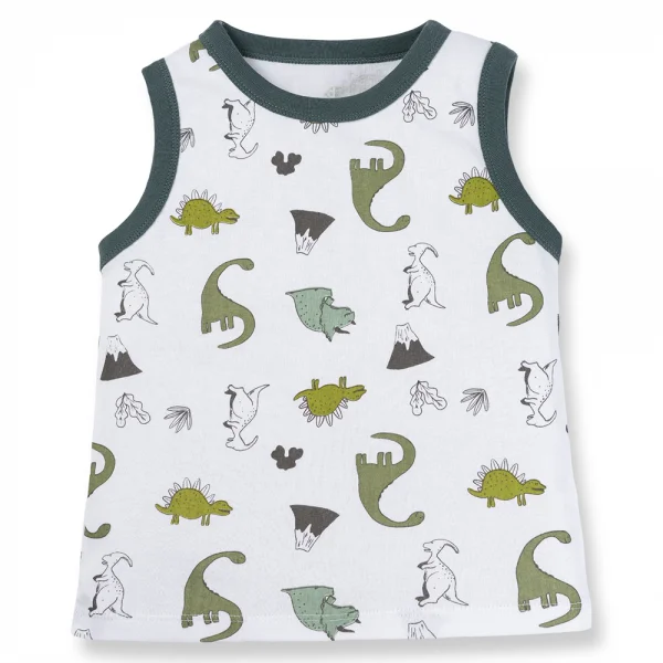 Bộ bé trai sát nách Animo Easy HN0624011 (1-4Y, Trắng phối xanh)