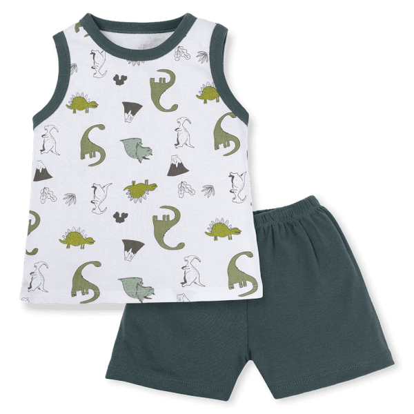 Bộ bé trai sát nách Animo Easy HN0624011 (1-4Y, Trắng phối xanh)