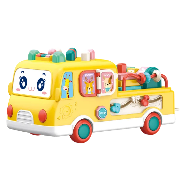 Xe mô hình đa năng giáo dục luyện tay và đập chuột có nhạc HW22035421 C404 (Vàng)