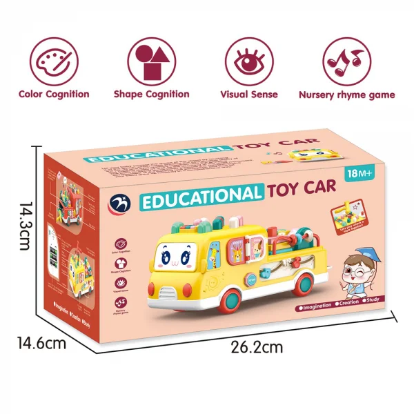 Xe mô hình đa năng giáo dục luyện tay và đập chuột có nhạc HW22035421 C404 (Vàng)