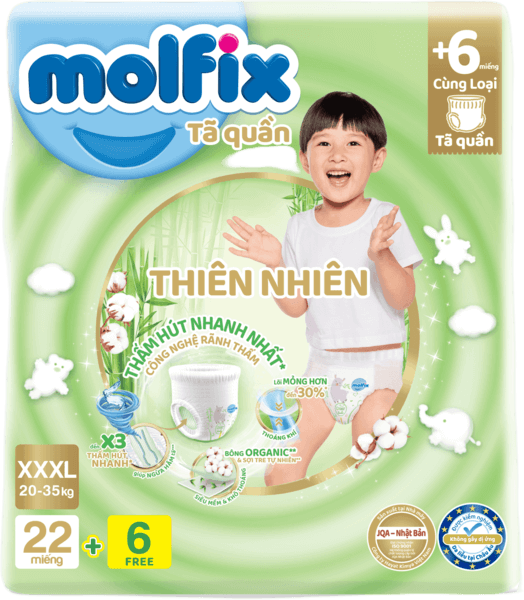 Tã quần Molfix Thiên Nhiên (XXL, 15 - 25kg, 56 miếng) giá tốt