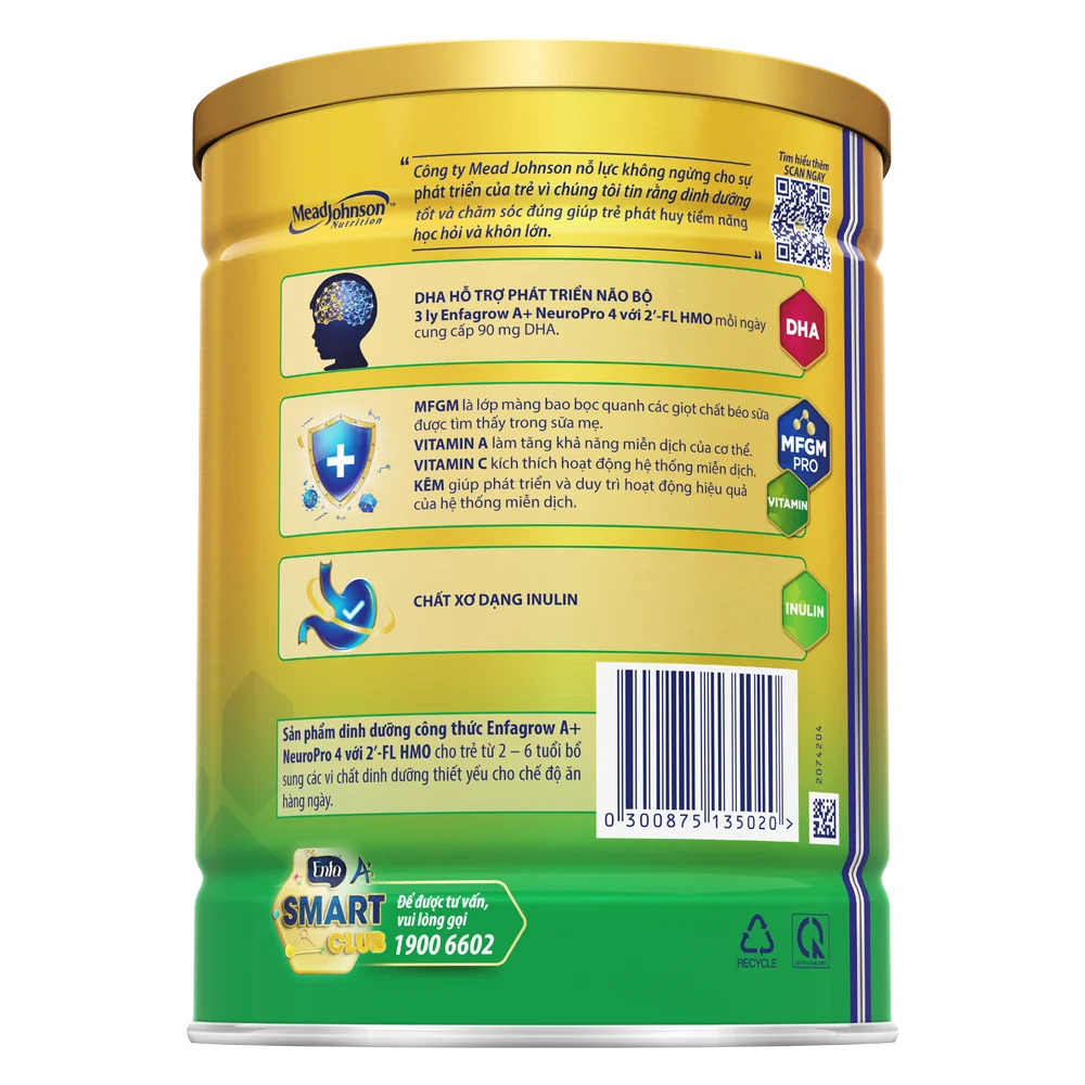 Combo 5 Sữa Enfagrow A+ số 4 830g (2-6 tuổi) 2Flex