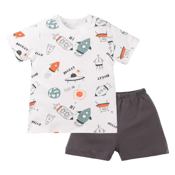 Bộ bé trai tay ngắn Animo Easy HN0624016 (1-4Y,Xám nhạt)