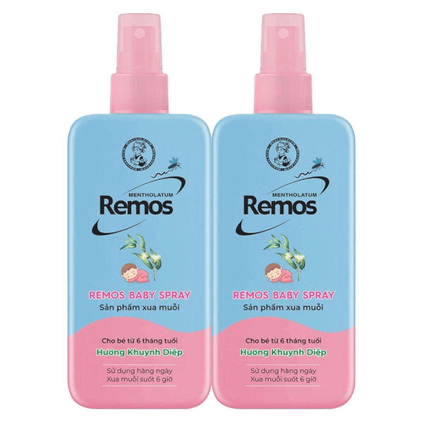 Combo 2 Sản phẩm xua muỗi dạng xịt cho bé từ 6 tháng tuổi (Remos Baby Spray) 70ml