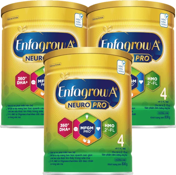 Combo 3 Sữa Enfagrow A+ số 4 830g (2-6 tuổi) 2Flex
