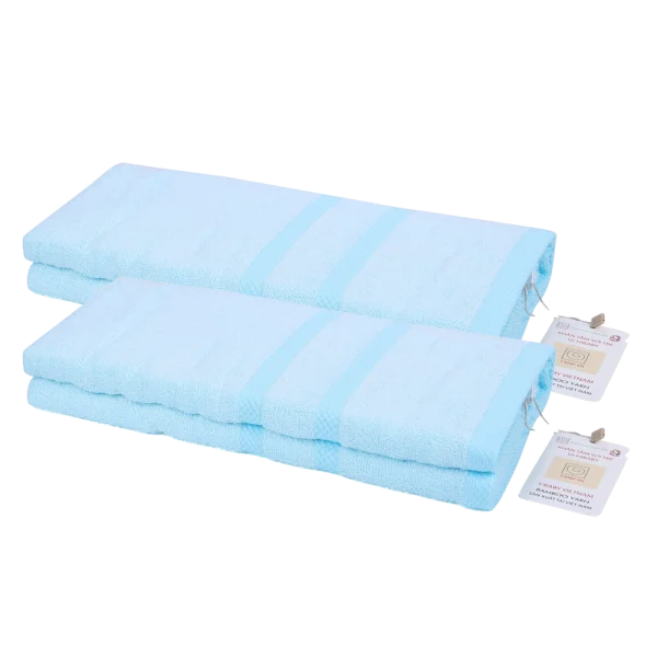Combo 2 Khăn tắm sợi tre Uchibaby 60x120cm (Xanh)
