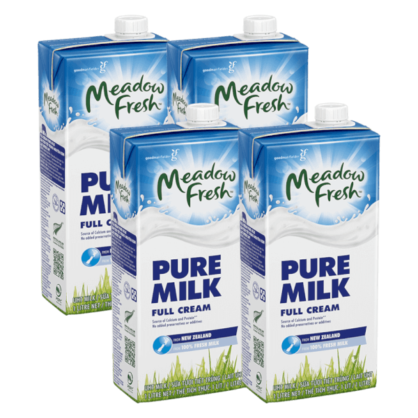 Combo 4 Sữa tươi tiệt trùng Nguyên kem nhãn hiệu Meadow Fresh 1L