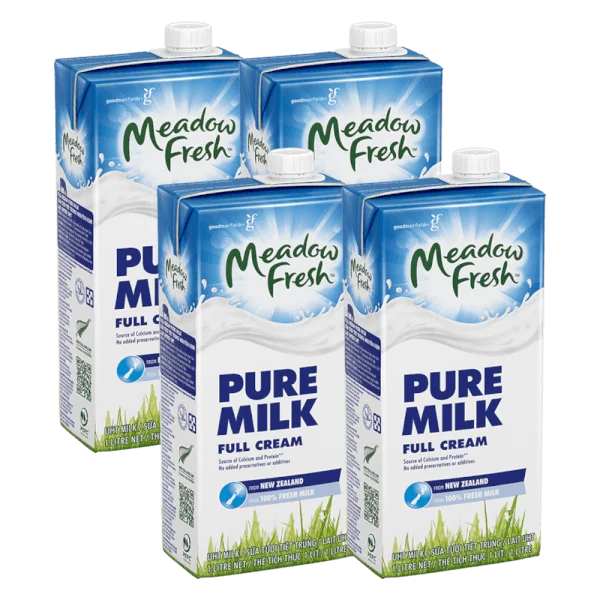 Combo 4 Sữa tươi tiệt trùng Nguyên kem nhãn hiệu Meadow Fresh 1L
