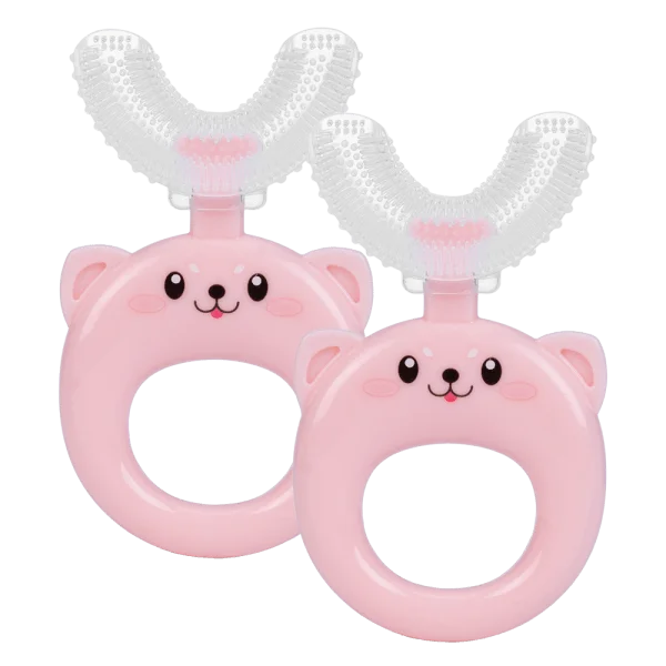 Combo 2 Bàn chải chữ U silicone Animo (Hồng, GH-TRMKU01)