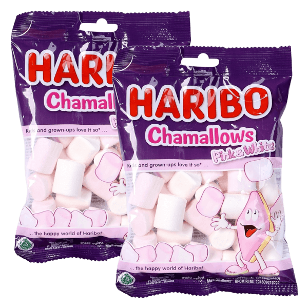 Combo 2 Kẹo xốp Haribo Chamallows Pink & White 70g