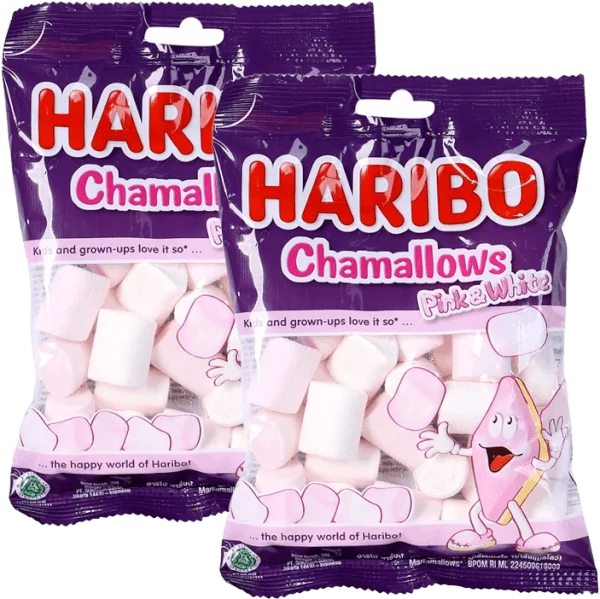 Combo 2 Kẹo xốp Haribo Chamallows Pink & White 70g