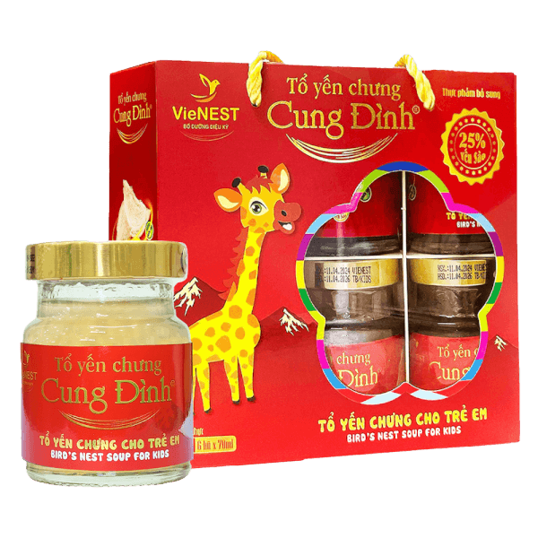 Tổ yến chưng Cung Đình For Kids (6 hũ/lốc)