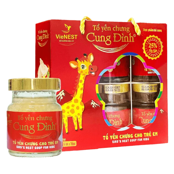Tổ yến chưng Cung Đình For Kids (6 hũ/lốc)