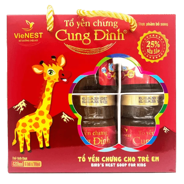 Tổ yến chưng Cung Đình For Kids (6 hũ/lốc)