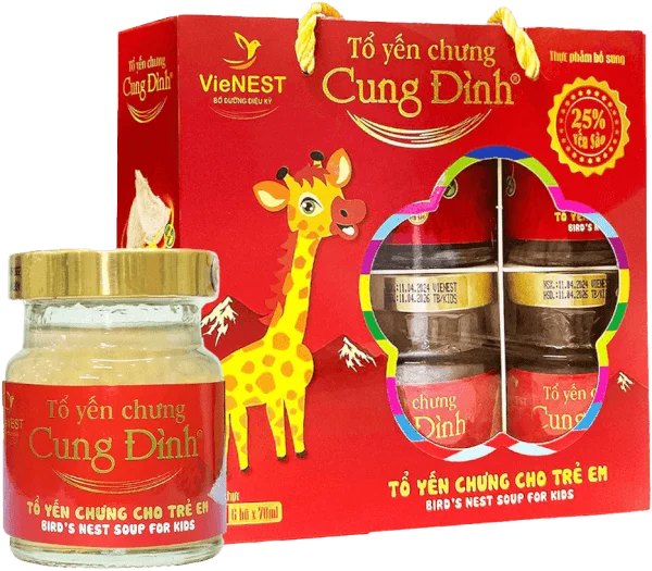 Tổ yến chưng Cung Đình For Kids (6 hũ/lốc)