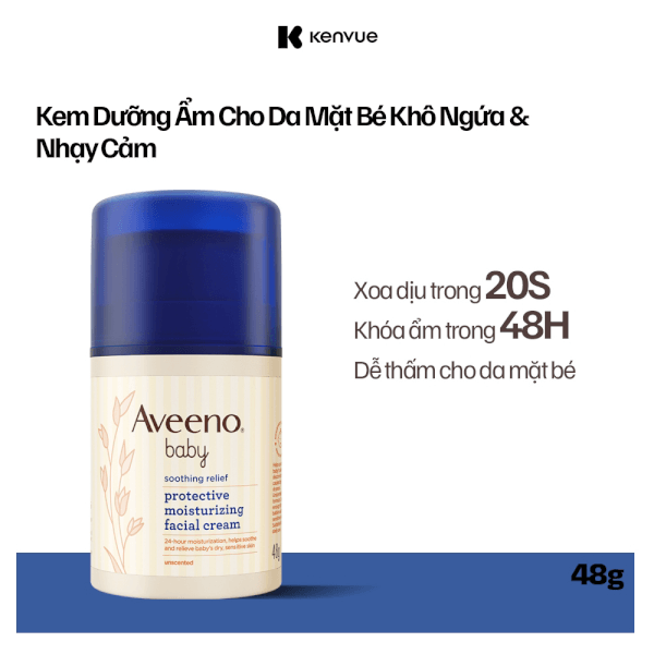 Kem dưỡng da mặt Aveeno Baby Soothing Relief Protective Moisturizing Facial Cream 48g