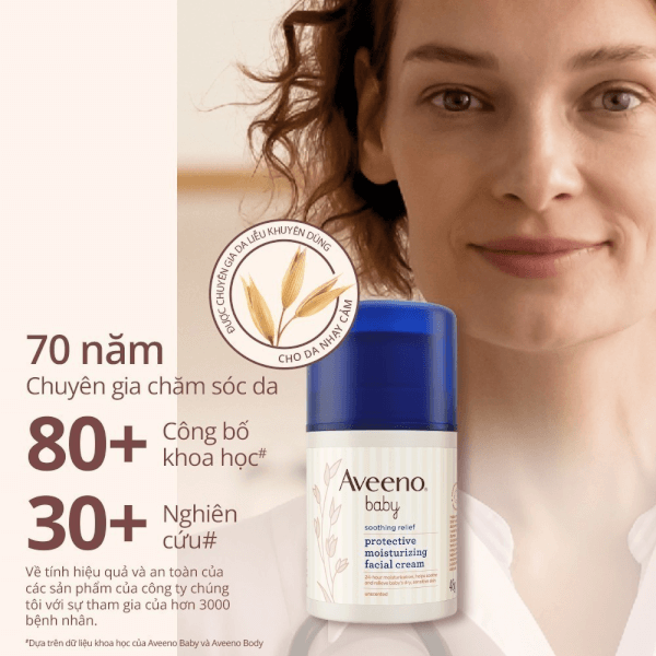 Kem dưỡng da mặt Aveeno Baby Soothing Relief Protective Moisturizing Facial Cream 48g