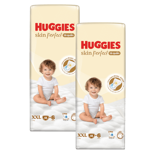 Combo 2 Tã quần Huggies SkinPerfect Pants (XXL, >15kg, 48+6 miếng)