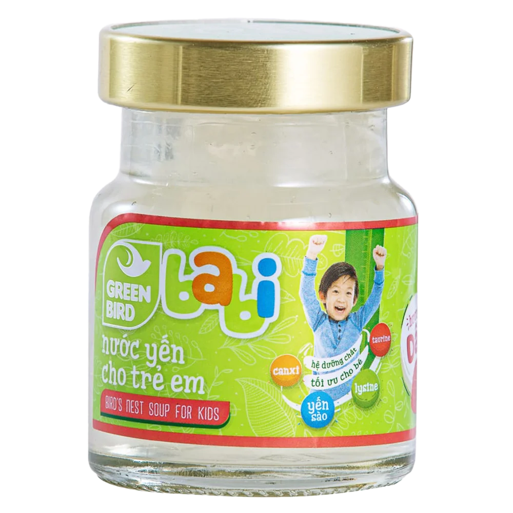 Lốc Green Bird - Babi Nước Yến Cho Trẻ Em Hương Dâu - (4hũ*72gr)