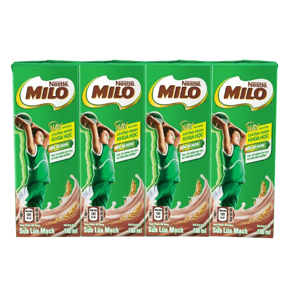Thức uống lúa mạch uống liền Nestle Milo 180ml - Lốc 4 hộp