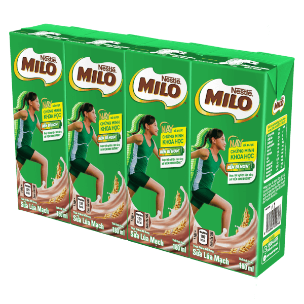 Thức uống lúa mạch uống liền Nestle Milo 180ml - Lốc 4 hộp