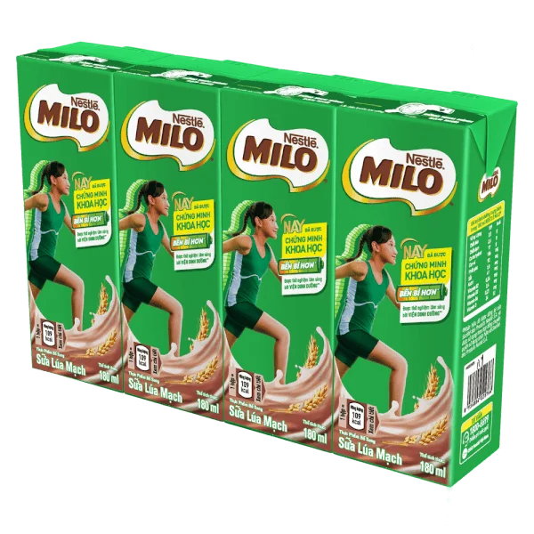 Thức uống lúa mạch uống liền Nestle Milo 180ml - Lốc 4 hộp