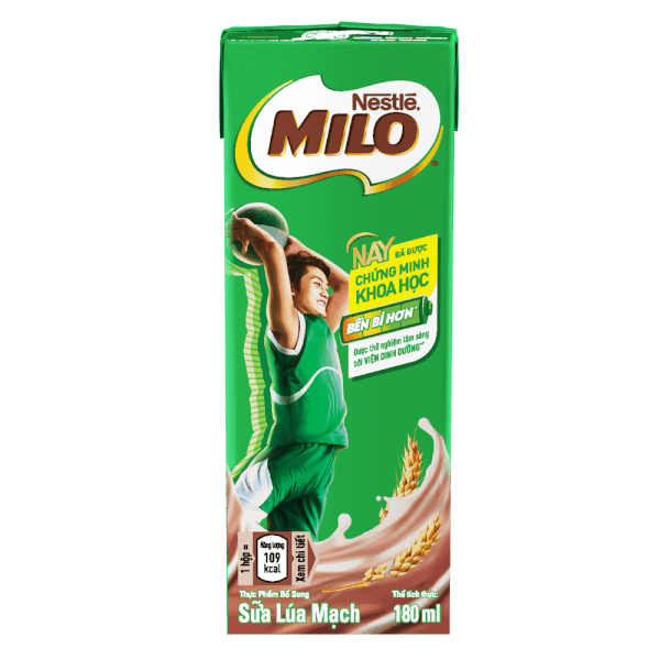 Thức uống lúa mạch uống liền Nestle Milo 180ml - Lốc 4 hộp