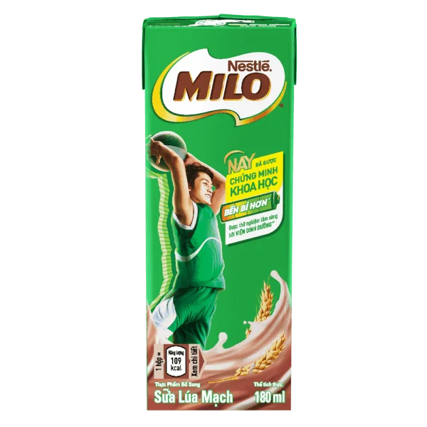 Thức uống lúa mạch uống liền Nestle Milo 180ml - Lốc 4 hộp