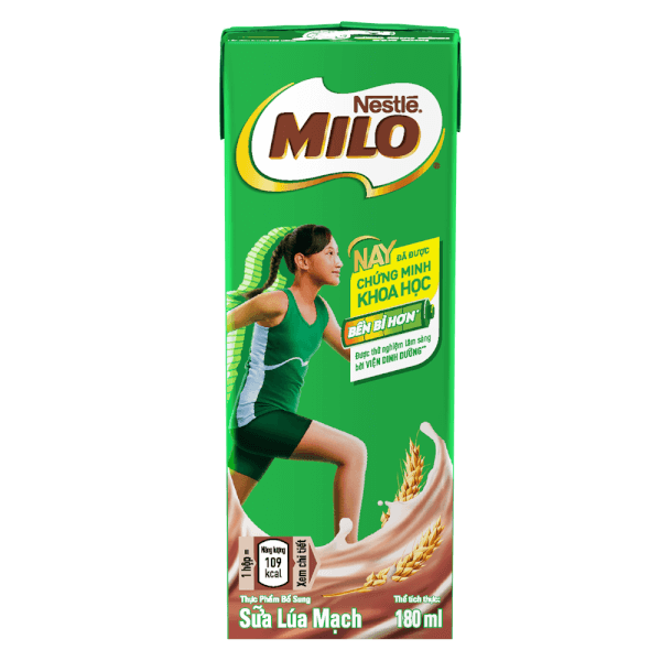 Thức uống lúa mạch uống liền Nestle Milo 180ml - Lốc 4 hộp