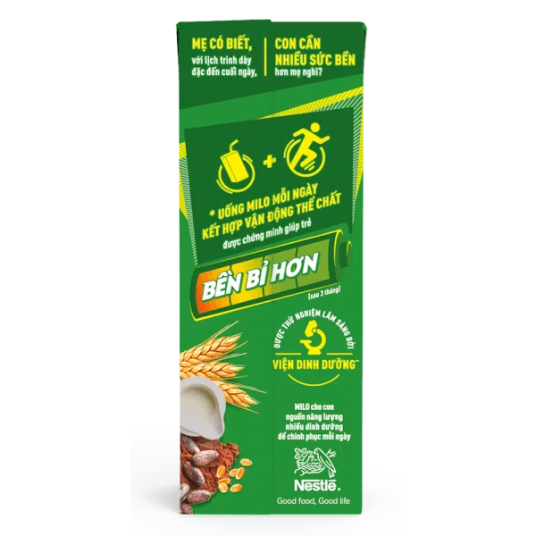 Thức uống lúa mạch uống liền Nestle Milo 180ml - Lốc 4 hộp