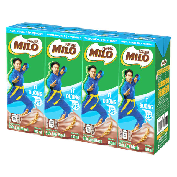 Thức uống lúa mạch uống liền Nestle Milo 180ml - Lốc 4 hộp